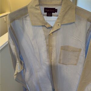Ralph Lauren Purple Label Blue and White Striped Button Down Shirt size L